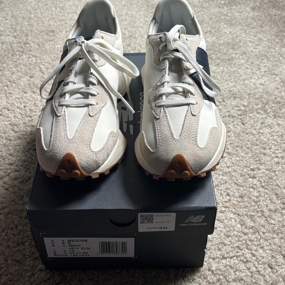 New Balance Cream and White Athletic Shoes